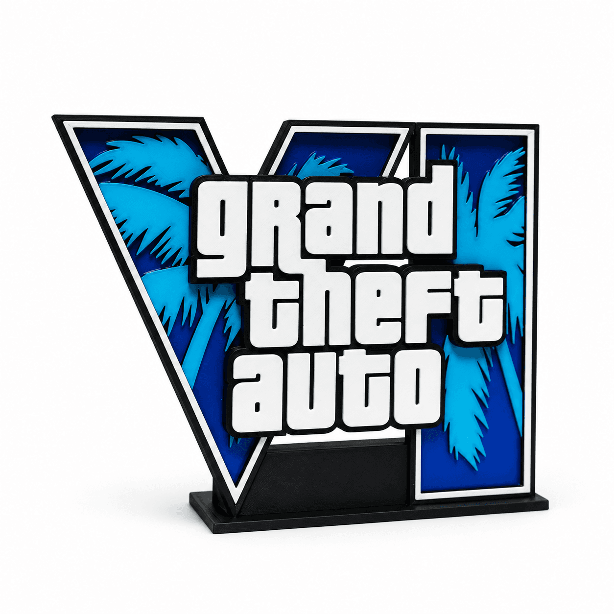 دکوری رومیزی لوگو GTA VI طرح Vice City مدل سه‌بعدی